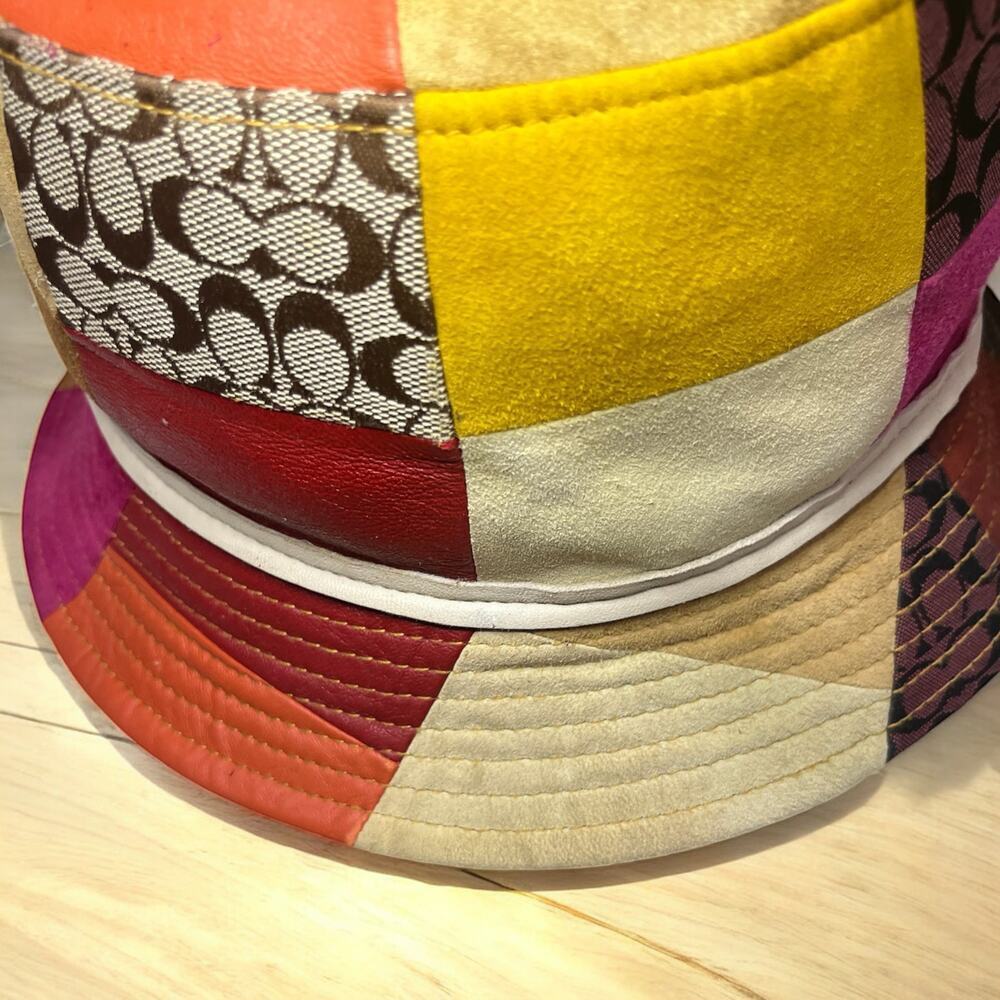 Y2K Coach Signature Patchwork Crusher Hat Size M/L - Picture 8 of 10
